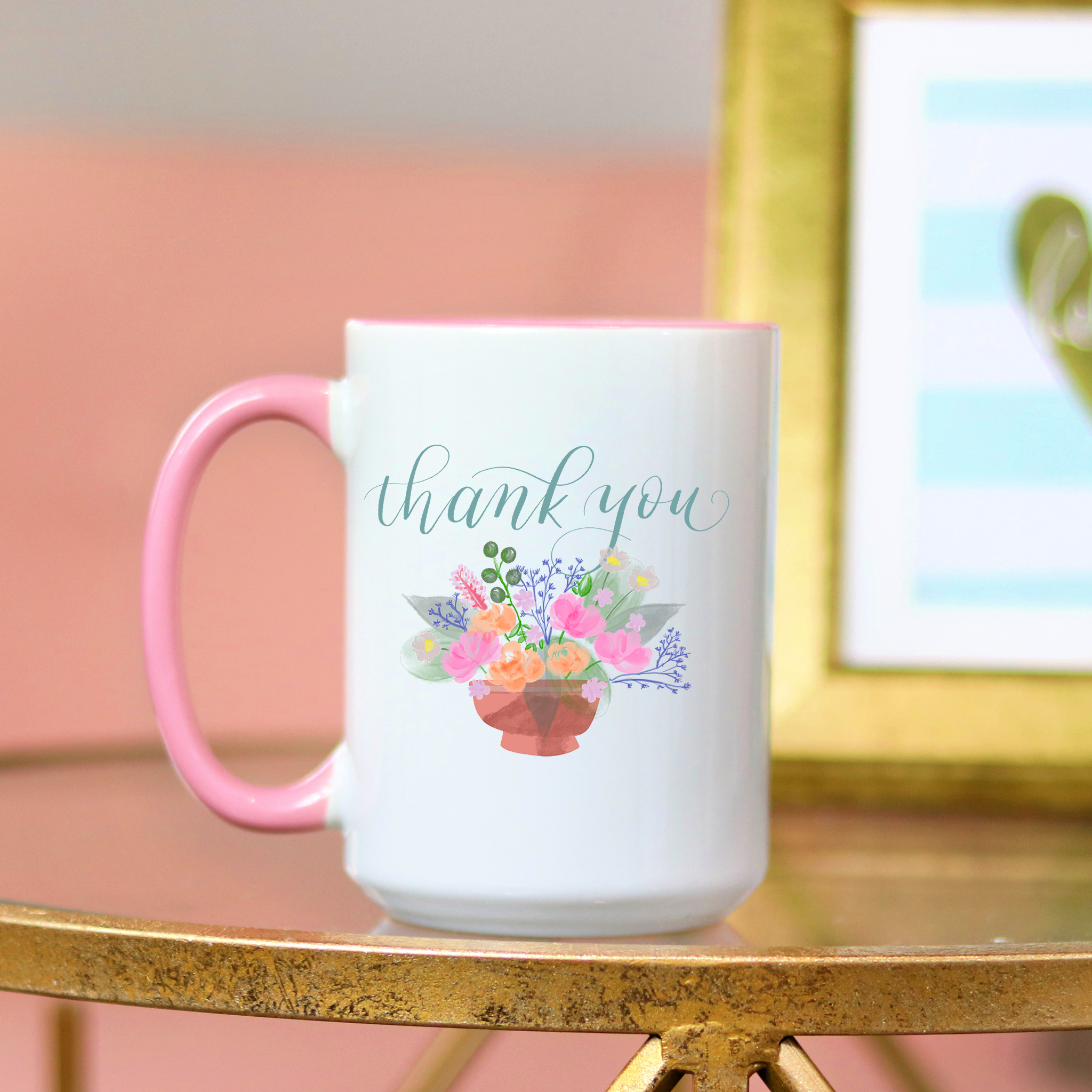 Thank you flower mug